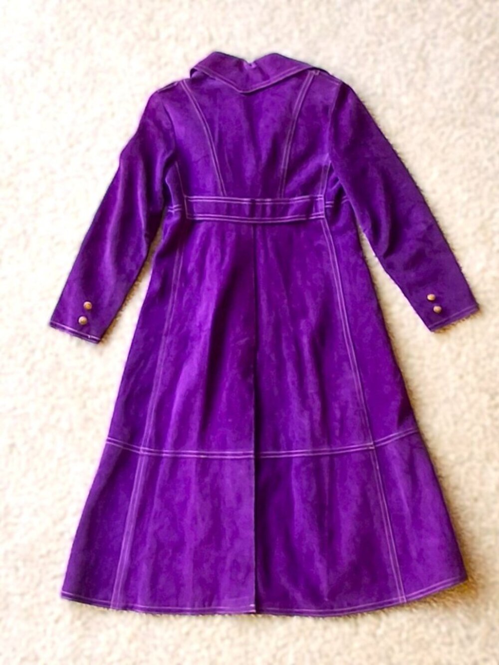Vintage Gassy Jack Vibrant Purple Suede Leather Coat - Picture 2 of 6